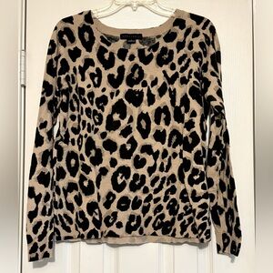 Sanctuary crewneck pullover cotton lightweight leopard sweater